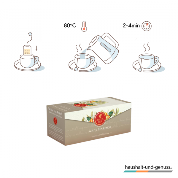 Julius Meinl Tee Weißer Tee Pfirsich, Ziehzeit
